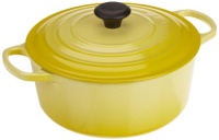 Le Creuset Signature Enameled Cast-Iron Round French Oven, 5-1/2-Quart, Soleil Le Creuset Signature Enameled Cast-Iron Round French Oven, 5-1/2-Quart, Soleil
