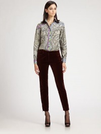 Crisply woven cotton, patterned with an eye-catching, abstracted paisley motif.Point collarButton frontLong sleeves with button cuffsAbout 26 from shoulder to hem97% cotton/3% elastaneDry cleanMade in ItalyModel shown is 5'11 (180cm) wearing US size 4. Crisply woven cotton, patterned with an eye-catching, abstracted paisley motif.Point collarButton frontLong sleeves with button cuffsAbout 26 from shoulder to hem97% cotton/3% elastaneDry cleanMade in ItalyModel shown is 5'11 (180cm) wearing US size 4.