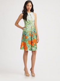 Painterly florals lend an impressionist aesthetic to this shapely pleated frock.Jewel necklineSleevelessPleated bodiceSet-in waistSlash pocketsBack VCenter back zipperAbout 24 from natural waistCottonDry cleanMade in USA of Italian fabricModel shown is 5'10 (177cm) wearing US size 4. Painterly florals lend an impressionist aesthetic to this shapely pleated frock.Jewel necklineSleevelessPleated bodiceSet-in waistSlash pocketsBack VCenter back zipperAbout 24 from natural waistCottonDry cleanMade in USA of Italian fabricModel shown is 5'10 (177cm) wearing US size 4.