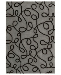 Graphic appeal: an abstract, scribble-inspired design flows across the luminous grey field of Nourison's City Limits rug, giving any room a sense of urban art-inspired chic. Hand-tufted of polyacrylic fibers, the rug is pleasingly soft, textured and easy to clean. Graphic appeal: an abstract, scribble-inspired design flows across the luminous grey field of Nourison's City Limits rug, giving any room a sense of urban art-inspired chic. Hand-tufted of polyacrylic fibers, the rug is pleasingly soft, textured and easy to clean.