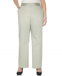 Get sleek and sophisticated style with Charter Club's straight leg plus size pants, featuring a built-in slimming panel. (Clearance) Get sleek and sophisticated style with Charter Club's straight leg plus size pants, featuring a built-in slimming panel. (Clearance)