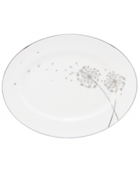 Wish come true. kate spade new york combines timeless platinum-banded bone china with shimmering mica dandelions in this irresistible oval platter from the Dandy Lane dinnerware collection. Wish come true. kate spade new york combines timeless platinum-banded bone china with shimmering mica dandelions in this irresistible oval platter from the Dandy Lane dinnerware collection.