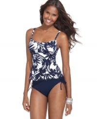 With adjustable side bow ties, this Caribbean Joe solid brief bottom is flattering with feminine detail! With adjustable side bow ties, this Caribbean Joe solid brief bottom is flattering with feminine detail!