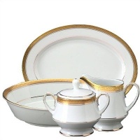 Noritake Crestwood Gold 5-Piece Completer Set Noritake Crestwood Gold 5-Piece Completer Set