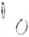 Michael Kors Heritage Astor Medium Screw Hoop Earrings, Silver