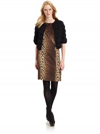 THE LOOKA quilted, cropped puffer look in a light wool-blend knitPuffy band necklineTwo-way front zipper with ring pullsThree-quarter dolman sleeves with elasticized cuffsTHE FITAbout 16½ from shoulder to hemTHE MATERIAL79% wool/21% nylonCARE & ORIGINDry cleanMade in Italy THE LOOKA quilted, cropped puffer look in a light wool-blend knitPuffy band necklineTwo-way front zipper with ring pullsThree-quarter dolman sleeves with elasticized cuffsTHE FITAbout 16½ from shoulder to hemTHE MATERIAL79% wool/21% nylonCARE & ORIGINDry cleanMade in Italy