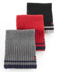 These solid scarves from Tommy Hilfiger embolden your winter look with classic appeal. These solid scarves from Tommy Hilfiger embolden your winter look with classic appeal.