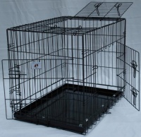 3 Door Suitcase Style Folding Metal Dog Crate with Metal Pan 36Lx24Wx26H 3 Door Suitcase Style Folding Metal Dog Crate with Metal Pan 36Lx24Wx26H