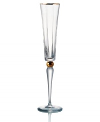 Handcrafted in premium Rogaska crystal, Elmsford champagne flutes embody the luxe sophistication of Trump Home. Delicate cuts and touches of gold on this set of toasting flutes add elegant flair to formal entertaining. Handcrafted in premium Rogaska crystal, Elmsford champagne flutes embody the luxe sophistication of Trump Home. Delicate cuts and touches of gold on this set of toasting flutes add elegant flair to formal entertaining.