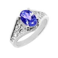 1/2 Ct Oval Cut Tanzanite .925 Sterling Silver Ring New 1/2 Ct Oval Cut Tanzanite .925 Sterling Silver Ring New