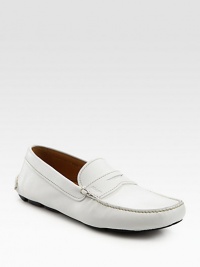 EXCLUSIVELY AT SAKS. A signature look that weds comfort and style, crafted with penny-loafer detail and a rubber driver sole. Leather liningPadded insoleRubber soleMade in Italy EXCLUSIVELY AT SAKS. A signature look that weds comfort and style, crafted with penny-loafer detail and a rubber driver sole. Leather liningPadded insoleRubber soleMade in Italy