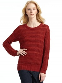 THE LOOKRibbed crewneckOpen-knitLong dolman sleevesRibbed cuffs and hemTHE FITAbout 27 from shoulder to hemTHE MATERIAL55% cotton/45% acrylicCARE & ORIGINHand washImported THE LOOKRibbed crewneckOpen-knitLong dolman sleevesRibbed cuffs and hemTHE FITAbout 27 from shoulder to hemTHE MATERIAL55% cotton/45% acrylicCARE & ORIGINHand washImported