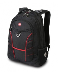 SwissGear 1775 Black Laptop Backpack with Red Accents SwissGear 1775 Black Laptop Backpack with Red Accents