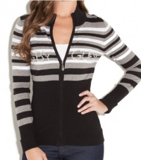 G by GUESS Imellda Striped Zip-Up Cardigan G by GUESS Imellda Striped Zip-Up Cardigan