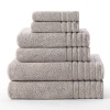 Super Zero Twist 6 piece towel set Mercury (Silver) by Cotton Craft - 7 Star Hotel Collection Beyond Luxury Softer than a Cloud - Each set contains 2 Oversized Bath Towels 30x54, 2 Hand Towels 16x30, 2 Wash Cloths 13x13 - Other colors - Ivory, Basil Green