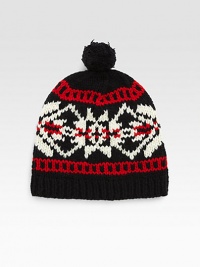 A cold weather essential knitted from an exquisite blend of wool and cashmere and topped with pom detail.70% wool/30% cashmereDry cleanImported A cold weather essential knitted from an exquisite blend of wool and cashmere and topped with pom detail.70% wool/30% cashmereDry cleanImported