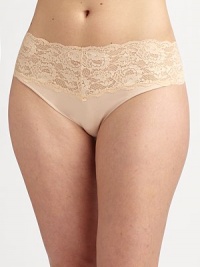 Sexy, stretchy and lavished with lace, in a low-rise style that's sleek under anything.Low rise Seam-free 78% nylon/12% elastane/10% viscose Hand wash Made in Italy Sexy, stretchy and lavished with lace, in a low-rise style that's sleek under anything.Low rise Seam-free 78% nylon/12% elastane/10% viscose Hand wash Made in Italy
