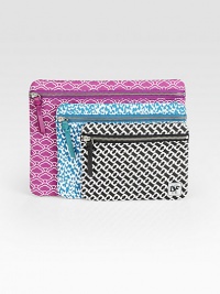 Always have a fun place to organize your cosmetics with this polyester zip set.Zip closureFully linedLarge: 11W X 8¼H X ½DMedium: 9¼W X 7H X ½DSmall: 7½W X 5¾H X ½DImported Always have a fun place to organize your cosmetics with this polyester zip set.Zip closureFully linedLarge: 11W X 8¼H X ½DMedium: 9¼W X 7H X ½DSmall: 7½W X 5¾H X ½DImported