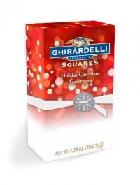 Ghirardelli Squares Assorted Medallion (Milk and Caramel, Dark and Mint, Dark 60% Cacao) Chocolate Squares Gift Box 7.35 oz