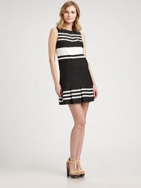 Nautical stripes add a refreshing touch to this classic, drop-waist sheath with a feminine, pleated skirt.BoatneckSleevelessDrop waistPleated skirtBack zipperAbout 21 from natural waist89% cotton/11% polyesterDry cleanImported Model shown is 5'10½ (179cm) wearing US size 4. Nautical stripes add a refreshing touch to this classic, drop-waist sheath with a feminine, pleated skirt.BoatneckSleevelessDrop waistPleated skirtBack zipperAbout 21 from natural waist89% cotton/11% polyesterDry cleanImported Model shown is 5'10½ (179cm) wearing US size 4.