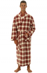 Del Rossa New Men's Cotton Flannel Robe Del Rossa New Men's Cotton Flannel Robe