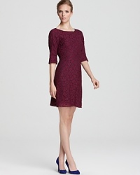 Raglan sleeves lend an of-the-moment look to a lace shift from ABS by Allen Schwartz. Raglan sleeves lend an of-the-moment look to a lace shift from ABS by Allen Schwartz.