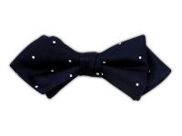 100% Silk Woven Navy and White Satin Dot Diamond Tip Self-Tie Bow Tie 100% Silk Woven Navy and White Satin Dot Diamond Tip Self-Tie Bow Tie