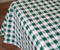 Blue Hill, 52x90; Classic Green Tavern Check, Flannel Backed, Vinyl Tablecloth; Made in the U.S.A Blue Hill, 52x90; Classic Green Tavern Check, Flannel Backed, Vinyl Tablecloth; Made in the U.S.A