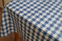 Blue Hill, 52x90; Classic Blue Tavern Check, Flannel Backed, Vinyl Tablecloth; Made in the U.S.A Blue Hill, 52x90; Classic Blue Tavern Check, Flannel Backed, Vinyl Tablecloth; Made in the U.S.A