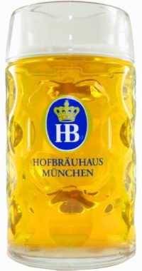1 Liter HB Hofbrauhaus Munchen Dimpled Glass Beer Stein