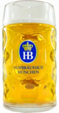 1 Liter HB Hofbrauhaus Munchen Dimpled Glass Beer Stein 1 Liter HB Hofbrauhaus Munchen Dimpled Glass Beer Stein