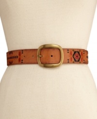 This casual chic leather belt from Fossil goes with everything from flared jeans to sunny dresses. This casual chic leather belt from Fossil goes with everything from flared jeans to sunny dresses.