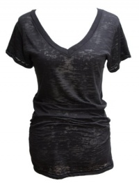 YogaColors Black Star Burnout Deep V Neck Tunic Mini Dress