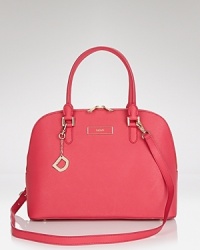 With its spacious-curvaceous silhouette, this Saffiano-finished DKNY satchel is our definition of day-right perfection. Its double zip closure opens to a lined interior with 4 pockets. With its spacious-curvaceous silhouette, this Saffiano-finished DKNY satchel is our definition of day-right perfection. Its double zip closure opens to a lined interior with 4 pockets.