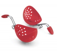 Browne & Co Cuisipro Egg Silicone Poacher Set of 2, Red Browne & Co Cuisipro Egg Silicone Poacher Set of 2, Red