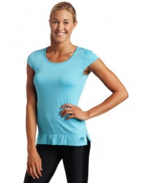 ASICS Women's Ayami Short Sleeve Top,Aqua,Large ASICS Women's Ayami Short Sleeve Top,Aqua,Large