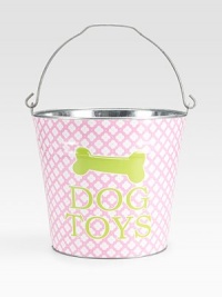 An adorable galvanized bucket is the perfect place for a pup's playthings. It's also a clever gift basket, ready to fill and give to a favorite doglover. Top handle 11H X 11 diameter Made in USA Please note: Each bucket is made to order, so please allow 3-4 weeks for delivery. An adorable galvanized bucket is the perfect place for a pup's playthings. It's also a clever gift basket, ready to fill and give to a favorite doglover. Top handle 11H X 11 diameter Made in USA Please note: Each bucket is made to order, so please allow 3-4 weeks for delivery.