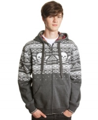 A funky print gives this Ecko Untld hoodie a modern look A funky print gives this Ecko Untld hoodie a modern look