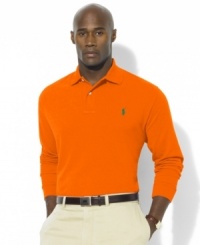 Ralph Lauren's iconic long-sleeved polo shirt is cut for a relaxed, comfortable fit from breathable cotton mesh for timeless style. Ralph Lauren's iconic long-sleeved polo shirt is cut for a relaxed, comfortable fit from breathable cotton mesh for timeless style.