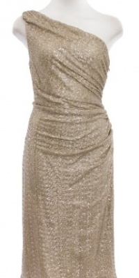 Lauren Ralph Lauren Champagne Matte 'Damaris' One Shoulder Sequin Dress 10 Lauren Ralph Lauren Champagne Matte 'Damaris' One Shoulder Sequin Dress 10