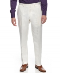 The ultimate summer look. Crafted in breezy linen, these Tallia Orange pants will be a warm-weather must-have. The ultimate summer look. Crafted in breezy linen, these Tallia Orange pants will be a warm-weather must-have.