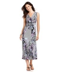 Maximize your style in this long, breezy dress from Elementz, featuring an empire waist and striking paisley print. Maximize your style in this long, breezy dress from Elementz, featuring an empire waist and striking paisley print.