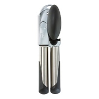 OXO International's GOOD GRIPS Can Opener makes opening a can easy on your hands. Big, cushioned handles give you extra strength to pierce a can, and the oversized knob turns easily. The sharp cutting wheel is made of sturdy stainless steel and the soft, comfortable handles absorb pressure. The Can Opener also features a built-in bottle cap opener. OXO International's GOOD GRIPS Can Opener makes opening a can easy on your hands. Big, cushioned handles give you extra strength to pierce a can, and the oversized knob turns easily. The sharp cutting wheel is made of sturdy stainless steel and the soft, comfortable handles absorb pressure. The Can Opener also features a built-in bottle cap opener.