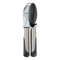 OXO International's GOOD GRIPS Can Opener makes opening a can easy on your hands. Big, cushioned handles give you extra strength to pierce a can, and the oversized knob turns easily. The sharp cutting wheel is made of sturdy stainless steel and the soft, comfortable handles absorb pressure. The Can Opener also features a built-in bottle cap opener.