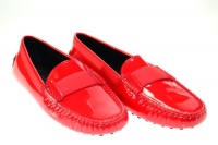 TOD'S Women's evening Moccasins Leather Hot Red Sz 37 0OW0R010 TOD'S Women's evening Moccasins Leather Hot Red Sz 37 0OW0R010