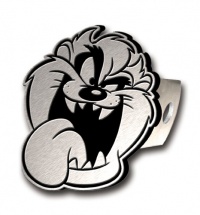Taz Head Brushed Aluminum Hitch Plug Taz Head Brushed Aluminum Hitch Plug