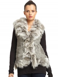 THE LOOKPlush rabbit and fox fur constructionWide flap collarConcealed hook-and-eye closureDual seam pocketsTHE FITAbout 25 from shoulder to hemTHE MATERIALRabbit fur/fox fur/acrylicCARE & ORIGINDry cleanFur origin: ChinaImportedModel shown is 5'8 (172½cm) wearing US size Small. 