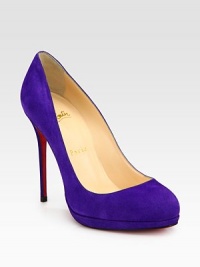 A sophisticated closet essential rendered in fine suede with a platform and tall heel. Self-covered heel, 4½ (115mm)Covered platform, ½ (15mm)Compares to a 4 heel (100mm)Suede upperLeather liningSignature red leather solePadded insoleMade in Italy A sophisticated closet essential rendered in fine suede with a platform and tall heel. Self-covered heel, 4½ (115mm)Covered platform, ½ (15mm)Compares to a 4 heel (100mm)Suede upperLeather liningSignature red leather solePadded insoleMade in Italy