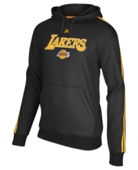 Take your shot at being a super fan in this comfortable Los Angeles Lakers NBA fleece hoodie from adidas. Take your shot at being a super fan in this comfortable Los Angeles Lakers NBA fleece hoodie from adidas.