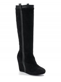 THE LOOKOval toeLeather trim and detailsWedge silhouettePull-on stylePadded insoleTHE FITWedge 4 (100mm)Shaft, 18Leg circumference 15THE MATERIALSuede and leatherLeather lining and soleORIGINImported THE LOOKOval toeLeather trim and detailsWedge silhouettePull-on stylePadded insoleTHE FITWedge 4 (100mm)Shaft, 18Leg circumference 15THE MATERIALSuede and leatherLeather lining and soleORIGINImported